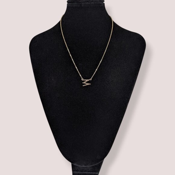 (2/$20) Metal "M" Pendant Necklace - Picture 2 of 6